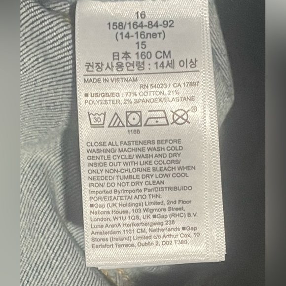 🆕 RESERVED XMS Gap Kids Girls Sky High Distressed Skinny Jeans with Washwell 16 - Picture 8 of 13